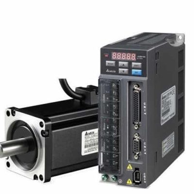سروو موتور 100w وات delta دلتا ساده 3000 دور rpm مدل ECMA-C20401RS کد درایو ASD-B2-0121-B سری B2 (دارای کابل و کانکتور)